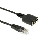 Cabo de Áudio RJ9 Macho para 2 x 3,5mm Fêmea, Comprimento: 20cm, RJ9 Macho para 2 x 3,5mm Fêmea