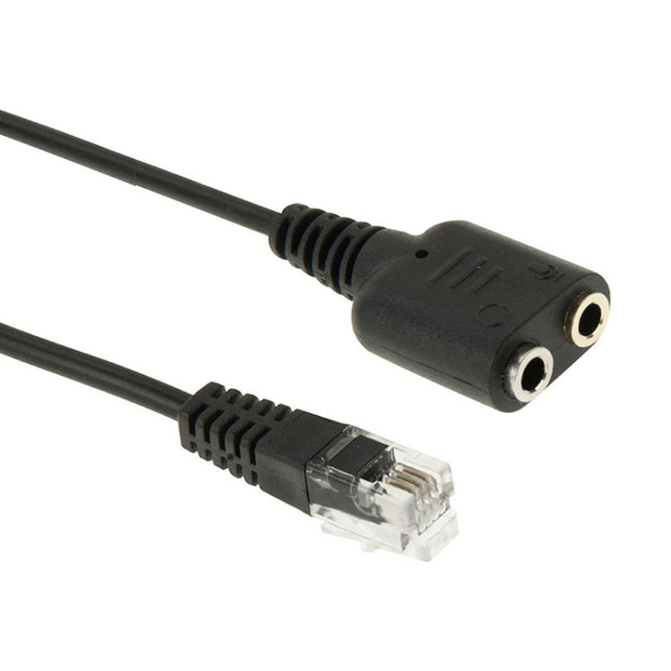 Cabo de Áudio RJ9 Macho para 2 x 3,5mm Fêmea, Comprimento: 20cm, RJ9 Macho para 2 x 3,5mm Fêmea