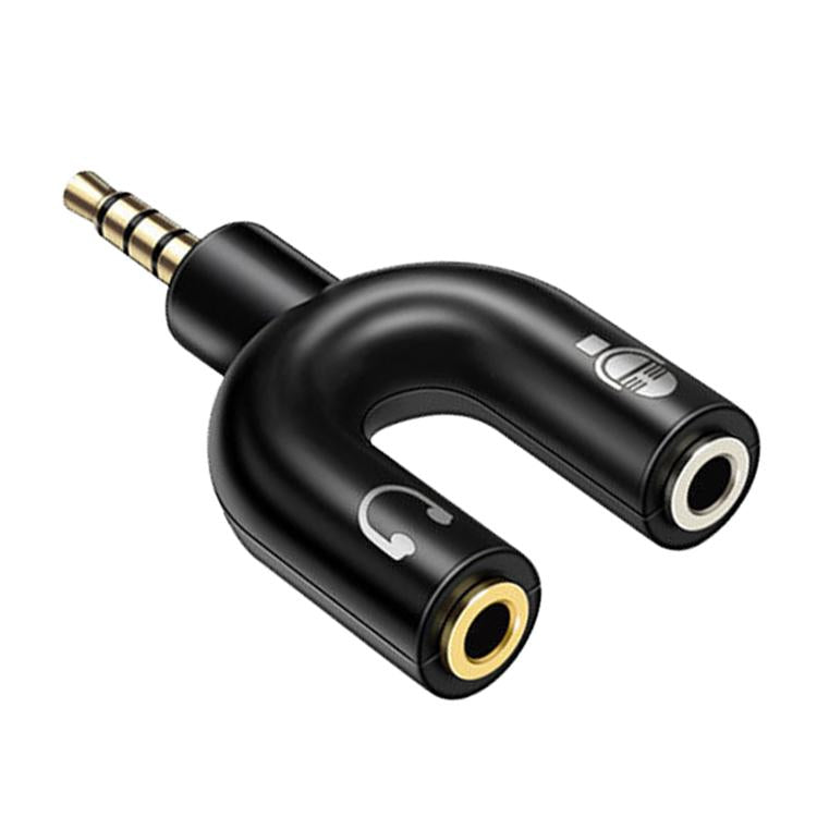 Adaptador divisor estéreo macho 3,5mm para auscultadores e microfone fêmea 3,5mm
