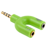Adaptador divisor estéreo macho 3,5mm para auscultadores e microfone fêmea 3,5mm