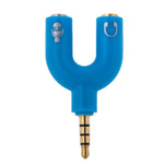 Adaptador divisor estéreo macho 3,5mm para auscultadores e microfone fêmea 3,5mm