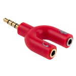 Adaptador divisor estéreo macho 3,5mm para auscultadores e microfone fêmea 3,5mm