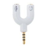 Adaptador divisor estéreo macho 3,5mm para auscultadores e microfone fêmea 3,5mm