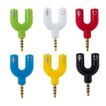 Adaptador divisor estéreo macho 3,5mm para auscultadores e microfone fêmea 3,5mm