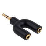 Adaptador divisor estéreo macho 3,5mm para duplo estéreo fêmea 3,5mm