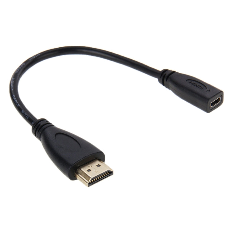 Cabo adaptador HDMI macho 20cm para Micro HDMI fêmea, HDMI para Micro HDMI