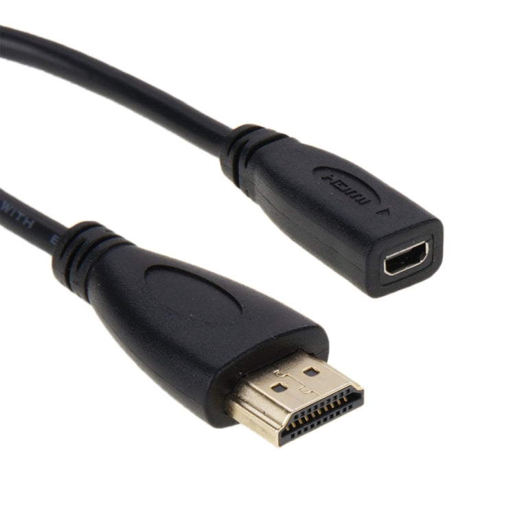 Cabo adaptador HDMI macho 20cm para Micro HDMI fêmea, HDMI para Micro HDMI