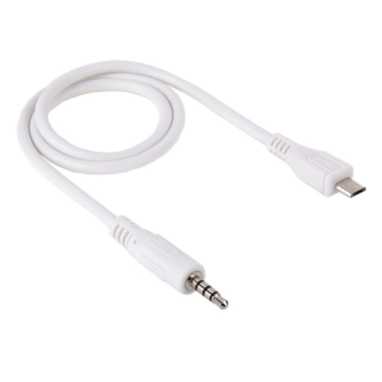 Cabo áudio AUX macho 3,5mm para macho Micro USB, comprimento: cerca de 50cm, Micro USB 50cm