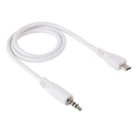 Cabo áudio AUX macho 3,5mm para macho Micro USB, comprimento: cerca de 50cm, Micro USB 50cm