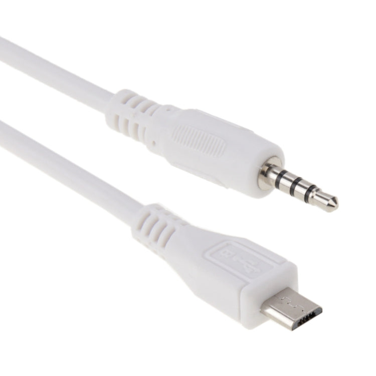 Cabo áudio AUX macho 3,5mm para macho Micro USB, comprimento: cerca de 50cm, Micro USB 50cm
