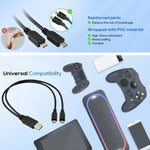 Cabo USB 2.0 macho para 2 Micro USB macho, comprimento: cerca de 30cm, USB 2.0 AM para 2 Micro USB