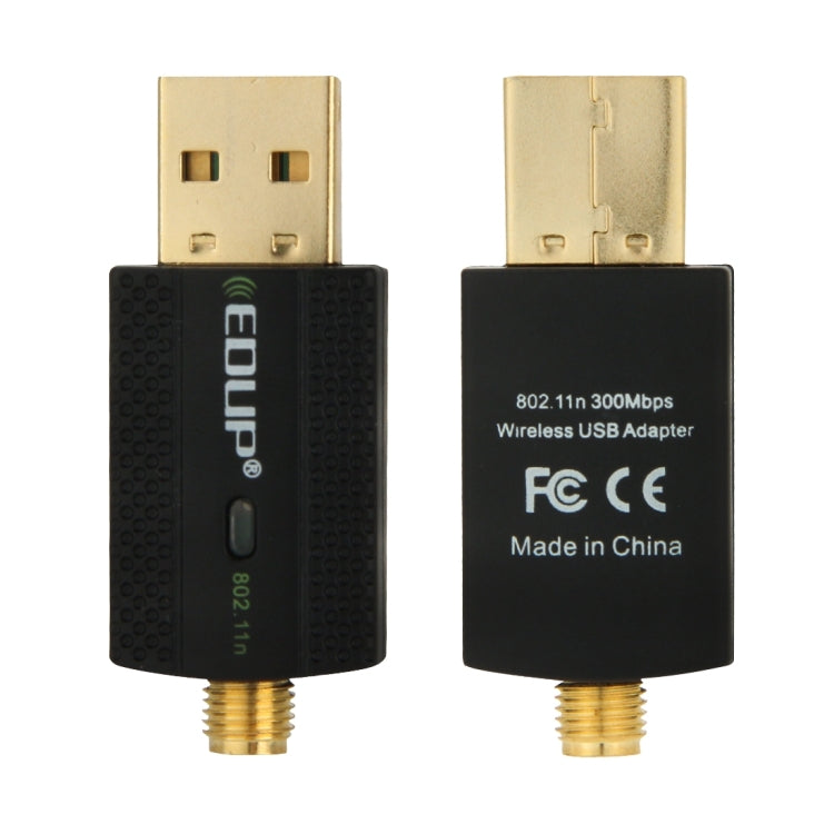 Adaptador Wi-Fi USB mini EDUP EP-N1581 802.11n/g/b 300Mbps 2.4GHz com antena externa, EP-N1581
