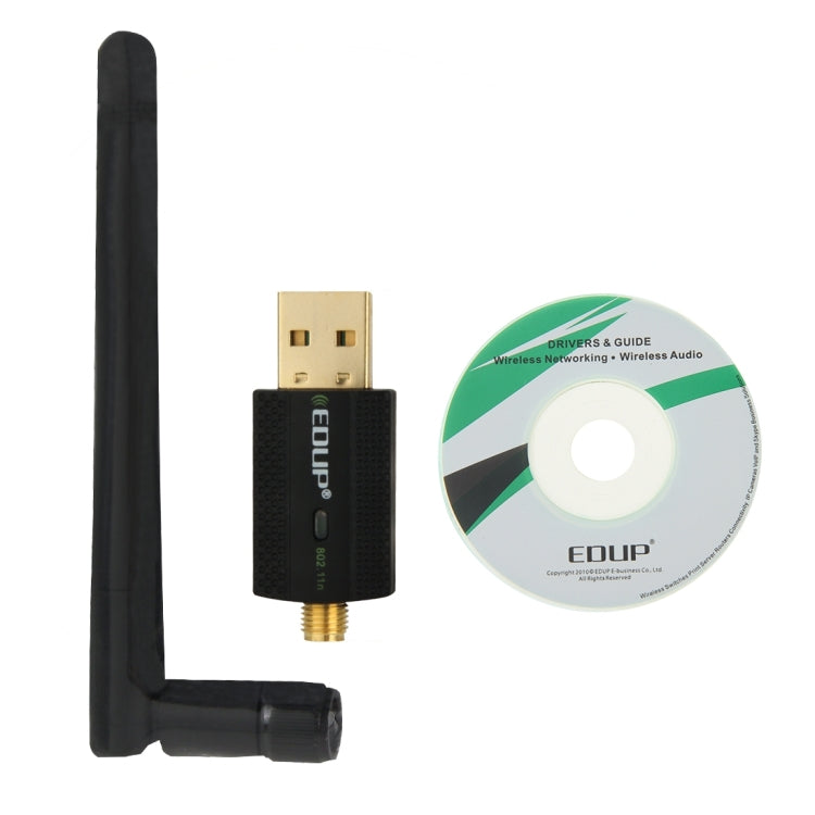Adaptador Wi-Fi USB mini EDUP EP-N1581 802.11n/g/b 300Mbps 2.4GHz com antena externa, EP-N1581