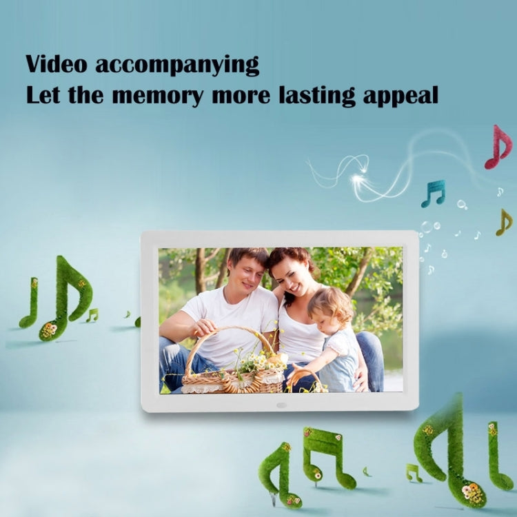 Moldura Digital de Fotos Multimédia LED de 12 polegadas com Suporte & Leitor de Música & Filmes, Suporta Entrada de Cartão USB / SD / Micro SD / MMC / MS / XD