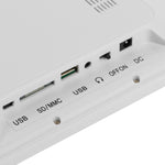 Moldura Digital de Fotos Multimédia LED de 12 polegadas com Suporte & Leitor de Música & Filmes, Suporta Entrada de Cartão USB / SD / Micro SD / MMC / MS / XD