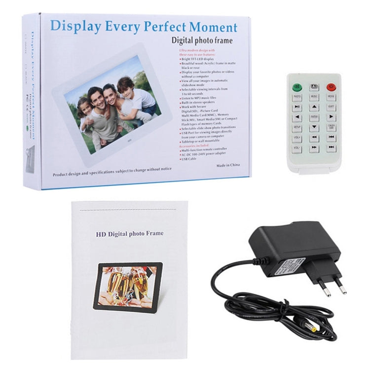 Moldura Digital de Fotos HD Ecrã Largo de 10,1 polegadas com Suporte & Controlo Remoto, Allwinner E200, Despertador / MP3 / MP4 / Leitor de Filmes, 10,1 polegadas Allwinner E200, 10,1 polegadas/HSD-P503