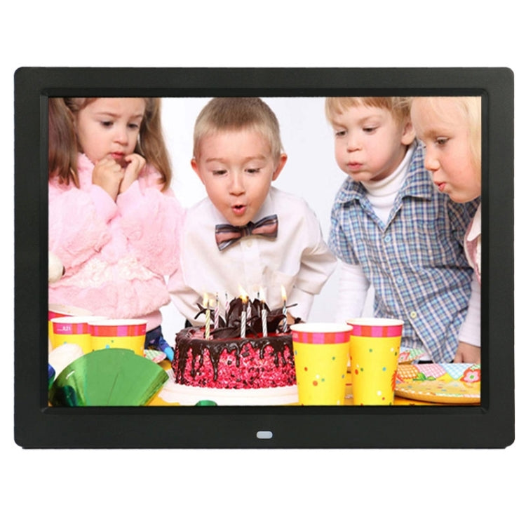 Moldura Digital de Fotos Multimédia LED de 14 polegadas com Suporte & Leitor de Música & Filmes, Suporta Entrada de Cartão USB / SD / MS / MMC