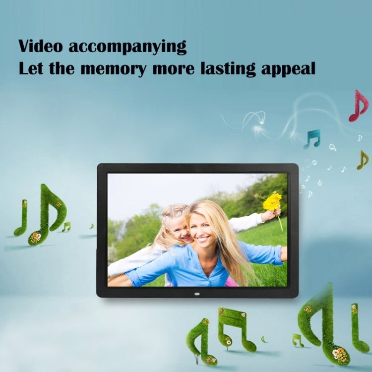 Moldura Digital de Fotos Multimédia LED HD 1080P de 17 polegadas com Suporte & Leitor de Música & Filmes, Suporta Entrada de Cartão USB / SD / MS / MMC, 17 polegadas