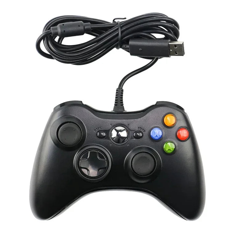 Comando USB 2.0 com Fios Gamepad para XBOX360, Plug and Play, Comprimento do Cabo: 2.5m, Para XBOX360, Para XBOX360 (Preto)