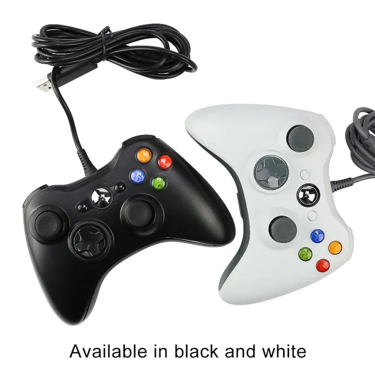 Comando USB 2.0 com Fios Gamepad para XBOX360, Plug and Play, Comprimento do Cabo: 2.5m, Para XBOX360, Para XBOX360 (Preto)