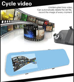 DVR para Veículo com Dupla Câmara e Ecrã de 4.3 polegadas Full HD 1080P, Ângulo de Visão de 140 Graus, Suporte para Visão Noturna / Monitorização de Estacionamento / Gravação em Loop / Detecção de Movimento / Sensor G / Cartão TF, 4.3 polegadas