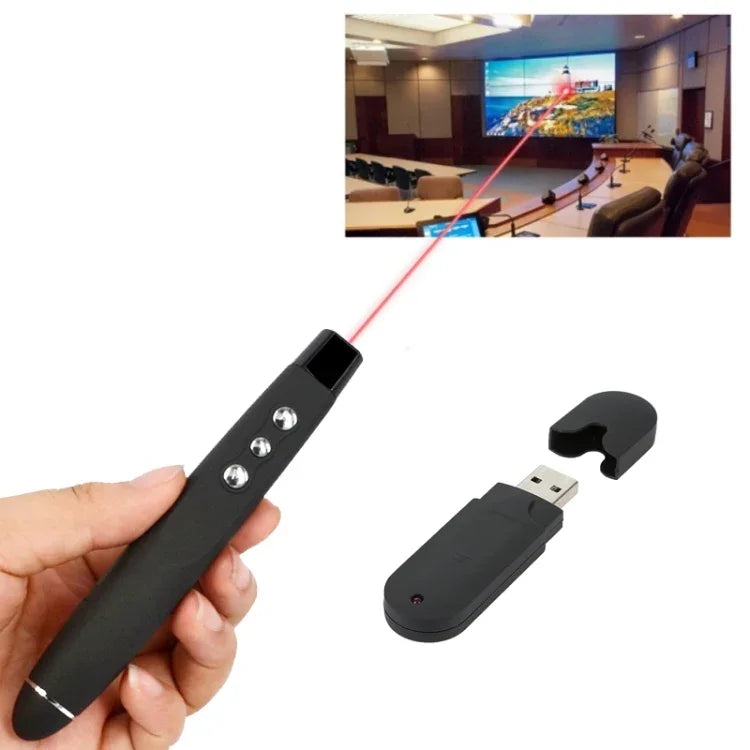PP-1000 Apresentador Multimédia PowerPoint Clicker Remoto 2.4GHz RF com Apontador Laser e Recetor USB