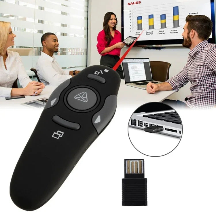 Apresentador Multimédia com Apontador Laser e Recetor USB para Projetor / PC / Portátil, Distância de Controlo: 15m, 016