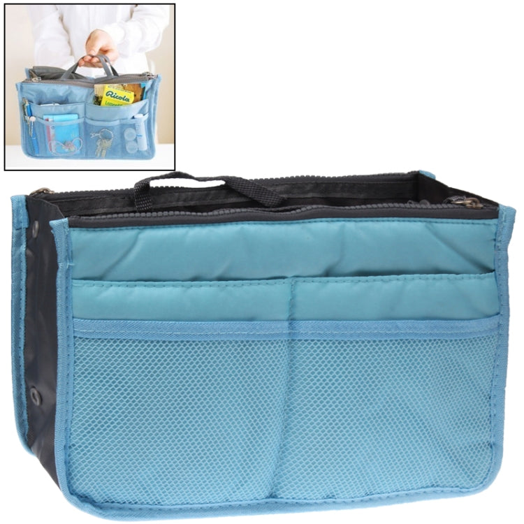 Bolsa Cosmética Portátil Multifuncional com Fecho Duplo, Bolsa de Armazenamento Dentro de Bolsa