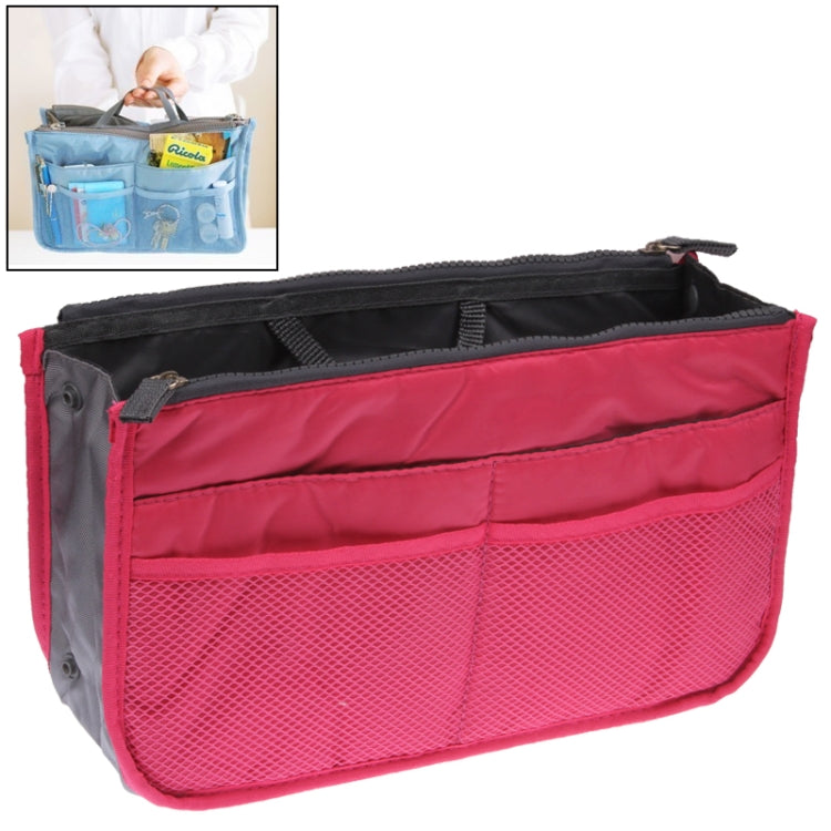 Bolsa Cosmética Portátil Multifuncional com Fecho Duplo, Bolsa de Armazenamento Dentro de Bolsa
