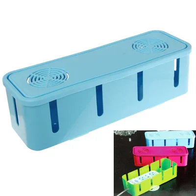 Caixa Organizadora para Armazenamento de Cabo Elétrico com Enrolador, Tamanho: 265 x 88 x 75mm, Organizador de Tomada com Enrolador de Cabo