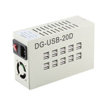 Estação de Carregamento Rápido com 60W 12A e 20 Portas USB, Carregador de Secretária para Viagem