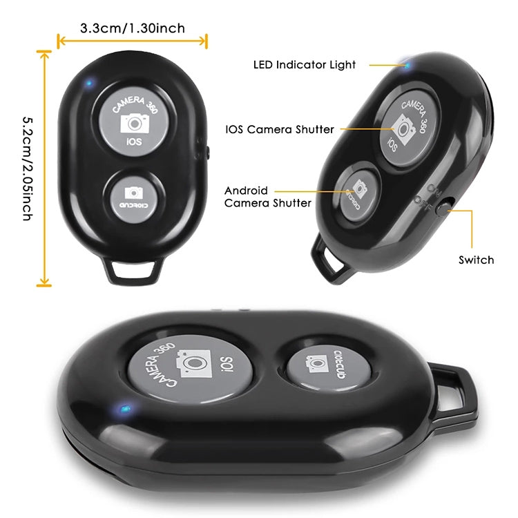 BRCMCOM Chip Universal Bluetooth 3.0 Remote Shutter Camera Control Self-timer, Green, Yellow, White, Black, Blue, Red
