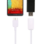 Cabo Adaptador Conversor OTG Micro USB 3.0 Macho para USB 2.0 Fêmea de 21cm