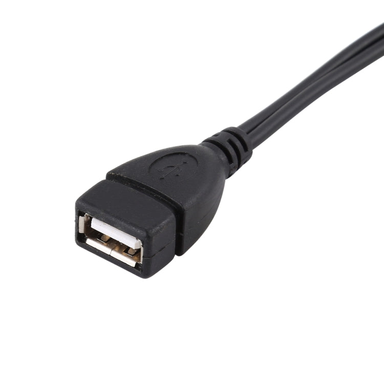 Cabo USB 2.0 AF para Micro-B + USB 2.0 OTG para Samsung Galaxy Note III / N9000, com Energia, Comprimento: 24cm (Preto)