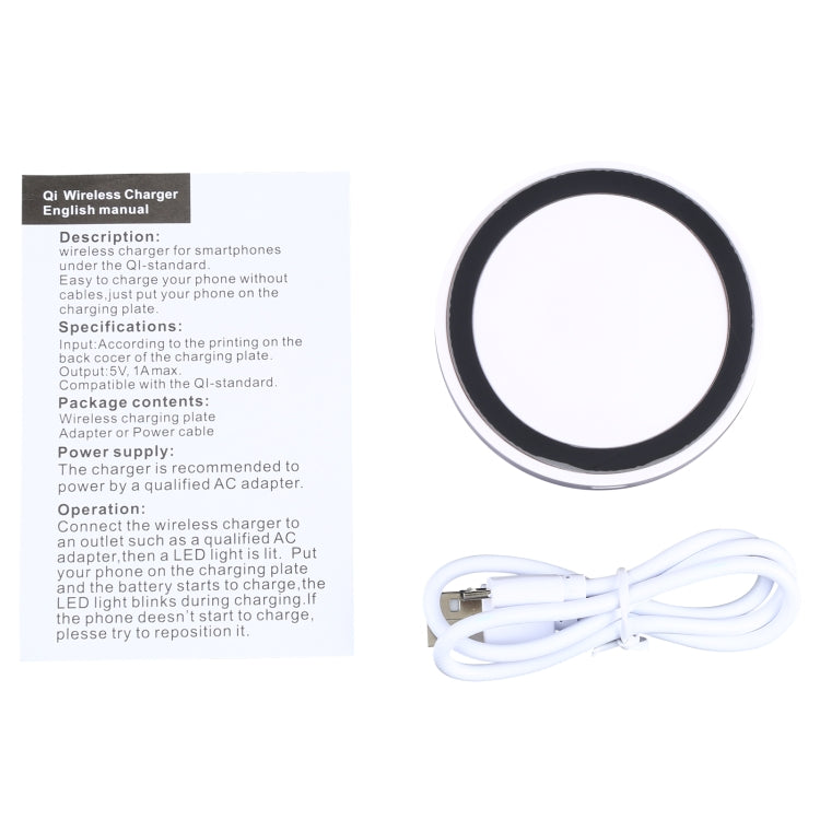Base de Carregamento Sem Fios Redonda Universal Padrão QI (Branco + Vermelho), Branco + Preto, Preto + Azul, Preto + Vermelho, Branco, Preto + Branco, Preto + Laranja, Cinzento + Preto, Branco + Vermelho
