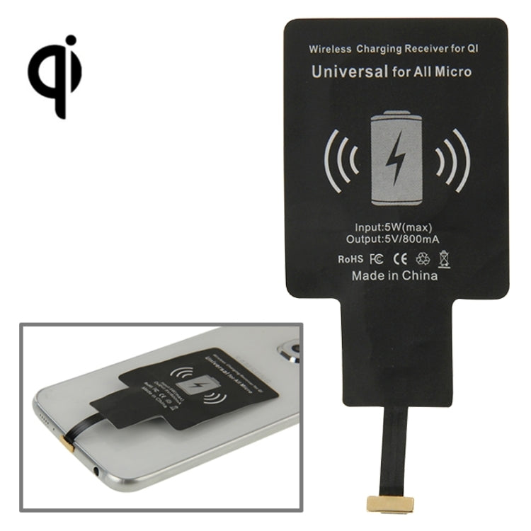 Receptor de Carregamento Sem Fios Para QI, Universal para Todos Micro, Para Telemóveis Micro USB