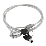 Cadeado de Segurança com Chave e Cabo em Corrente para Computador Portátil, Notebook, PC de Escritório Anti-Roubo, Comprimento: cerca de 1,2m, Comprimento: 1,2m