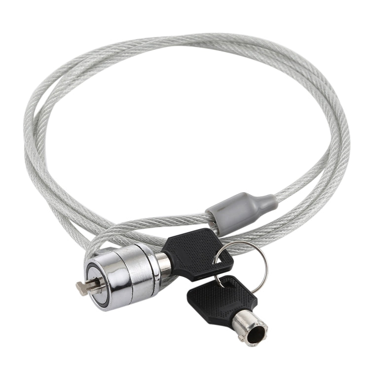 Cadeado de Segurança com Chave e Cabo em Corrente para Computador Portátil, Notebook, PC de Escritório Anti-Roubo, Comprimento: cerca de 1,2m, Comprimento: 1,2m