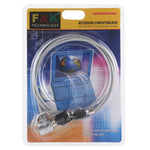 Cadeado de Segurança com Chave e Cabo em Corrente para Computador Portátil, Notebook, PC de Escritório Anti-Roubo, Comprimento: cerca de 1,2m, Comprimento: 1,2m