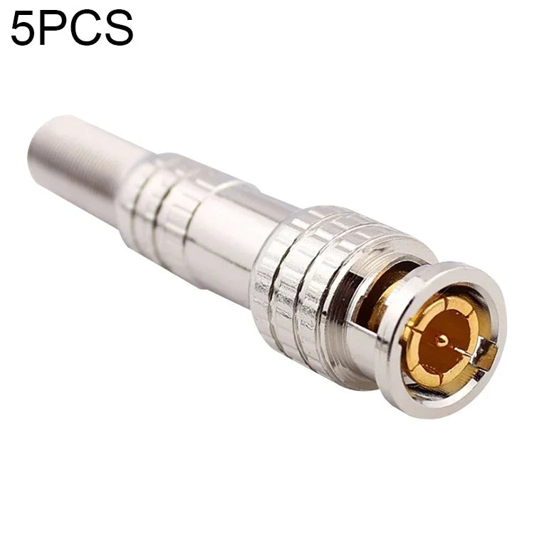 5 Peças de Conector BNC Macho para Fêmea sem Cobre para Soldar, BNC Macho para Fêmea