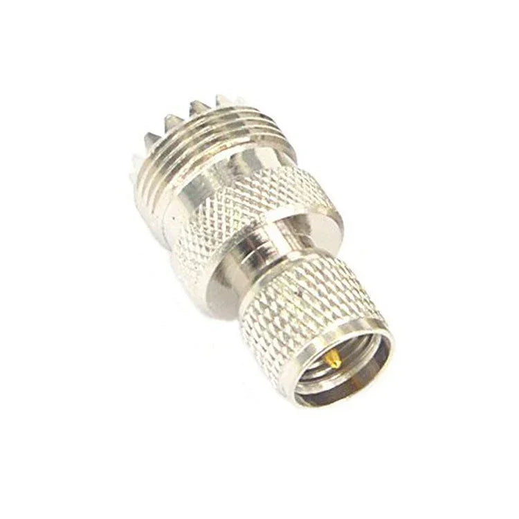 Adaptador RF Coaxial Conector Mini UHF Macho para UHF Fêmea, UHF Macho para UHF Fêmea