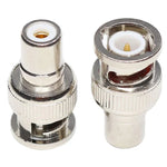 Adaptador de Cabo Coaxial Conector BNC Macho para RCA Fêmea, Macho para RCA