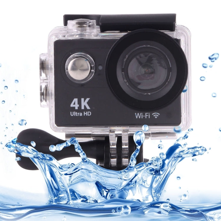 H9 4K Ultra HD1080P 12MP Ecrã LCD de 2 polegadas Câmara Desportiva WiFi, Lente Grande Angular de 170 Graus, Impermeável até 30m, H9 4K (Preto)