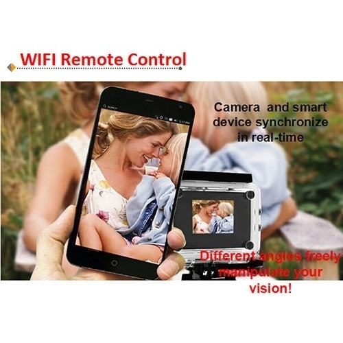 H9 4K Ultra HD1080P 12MP Ecrã LCD de 2 polegadas Câmara Desportiva WiFi, Lente Grande Angular de 170 Graus, Impermeável até 30m, H9 4K (Preto)