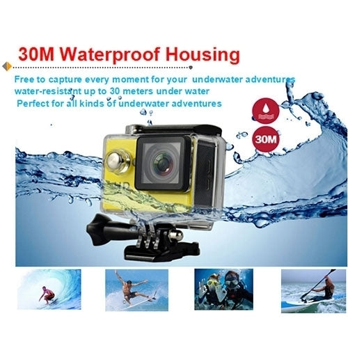H9 4K Ultra HD1080P 12MP Ecrã LCD de 2 polegadas Câmara Desportiva WiFi, Lente Grande Angular de 170 Graus, Impermeável até 30m, H9 4K (Preto)