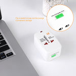 Adaptador de Viagem Universal Tudo em 1 (Fichas EU + AU + UK + US), Adaptador de Viagem