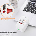 Adaptador de Viagem Universal Tudo em 1 (Fichas EU + AU + UK + US), Adaptador de Viagem