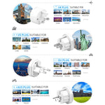 Adaptador Universal de Viagem Tudo em 1 EU + AU + UK + US Plug