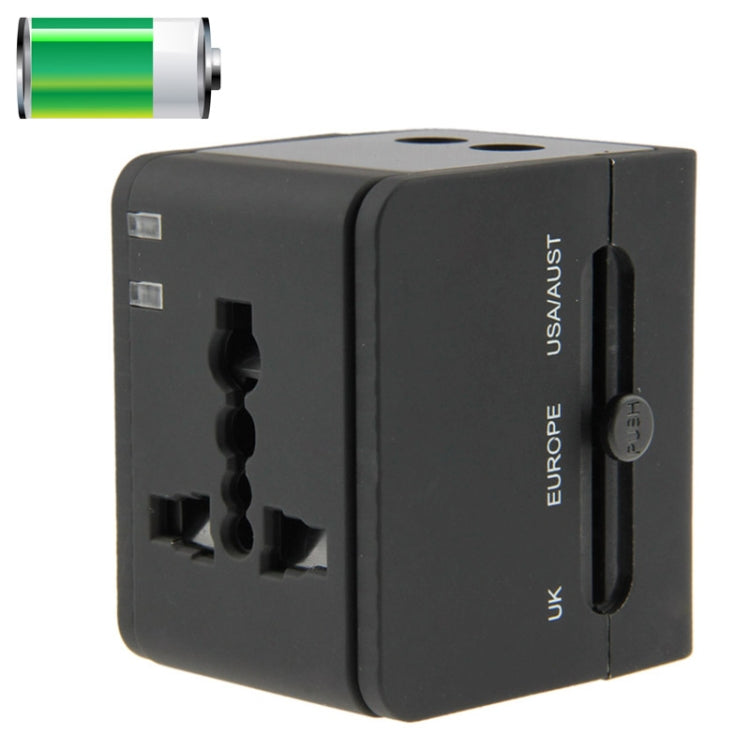 Adaptador Universal de Viagem Internacional 2.1A 2-USB EU / AU / UK / US Plug, 2.1A