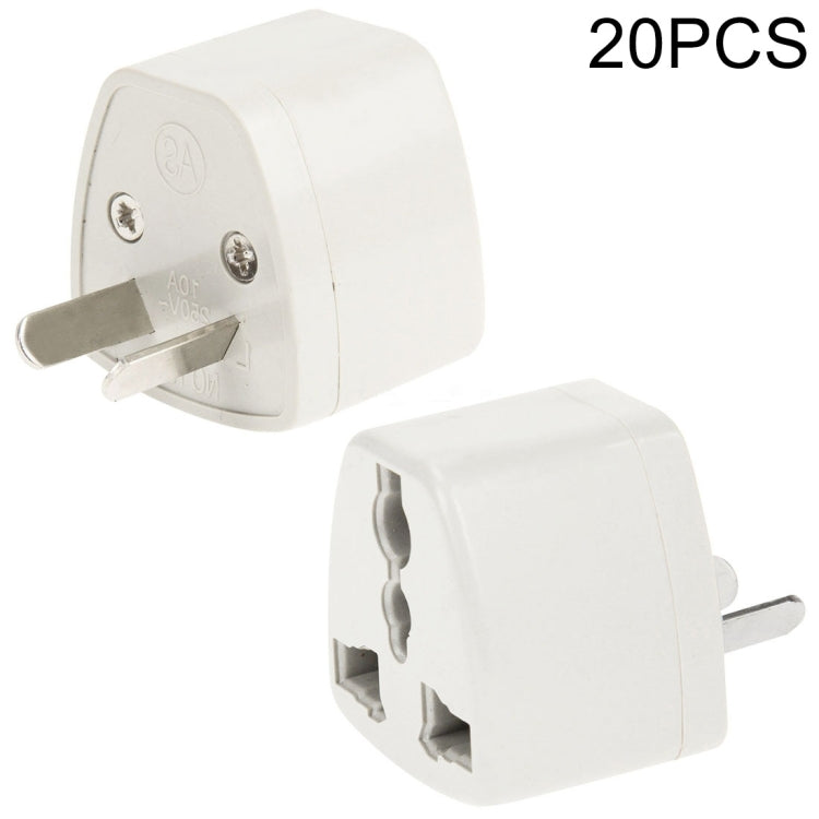 20 Adaptadores de Plugue, Adaptador de Energia de Viagem com Plugue de Tomada AU, Plugue AU (20 PCS)